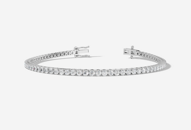 9CT White Gold Round Cut 3.30 Carat tw of Diamonds Tennis Bracelet