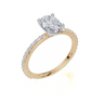 18ct Yellow Gold Oval Cut 1.32 Carat tw of Lab-Grown Diamond Ring