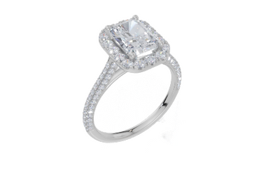 18ct White Gold Radiant Cut 2.12 Carat tw of Lab-Grown Diamond Ring