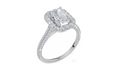 18ct White Gold Radiant Cut 2.12 Carat tw of Lab-Grown Diamond Ring