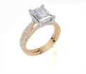 18ct Yellow Gold Emerald Cut 2.41 Carat tw of Lab-Grown Diamond Ring and 18ct Yellow Gold 0.30 Carat tw of Lab-Grown  Diamond Band