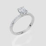 18ct White Gold Oval Cut 1.07 Carat tw of Lab-Grown Diamond Ring