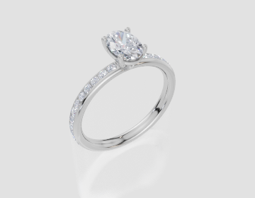 18ct White Gold Oval Cut 1.07 Carat tw of Lab-Grown Diamond Ring