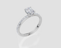 18ct White Gold Oval Cut 1.07 Carat tw of Lab-Grown Diamond Ring