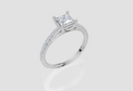 18ct White Gold Princess Cut 1.07 Carat tw of Lab-Grown Diamond Ring