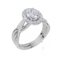 18ct White Gold Oval Cut 1.24 Carat tw of  Diamond Ring and 18ct White Gold  Band