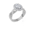 18ct White Gold Oval Cut 1.24 Carat tw of  Diamond Ring and 18ct White Gold  Band