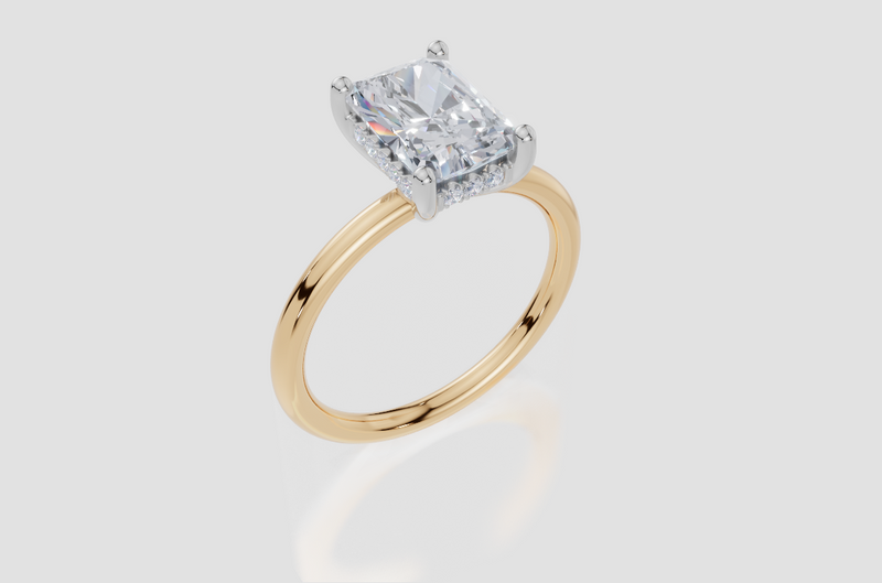 18ct Yellow Gold Radiant Cut 2.08 Carat tw of Lab-Grown Diamond Ring
