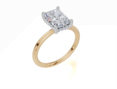 18ct Yellow Gold Radiant Cut 2.08 Carat tw of Lab-Grown Diamond Ring