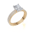 18ct Yellow Gold Radiant Cut 1.32 Carat tw of Lab-Grown Diamond Ring and 18ct Yellow Gold 0.38 Carat tw of Lab-Grown  Diamond Band