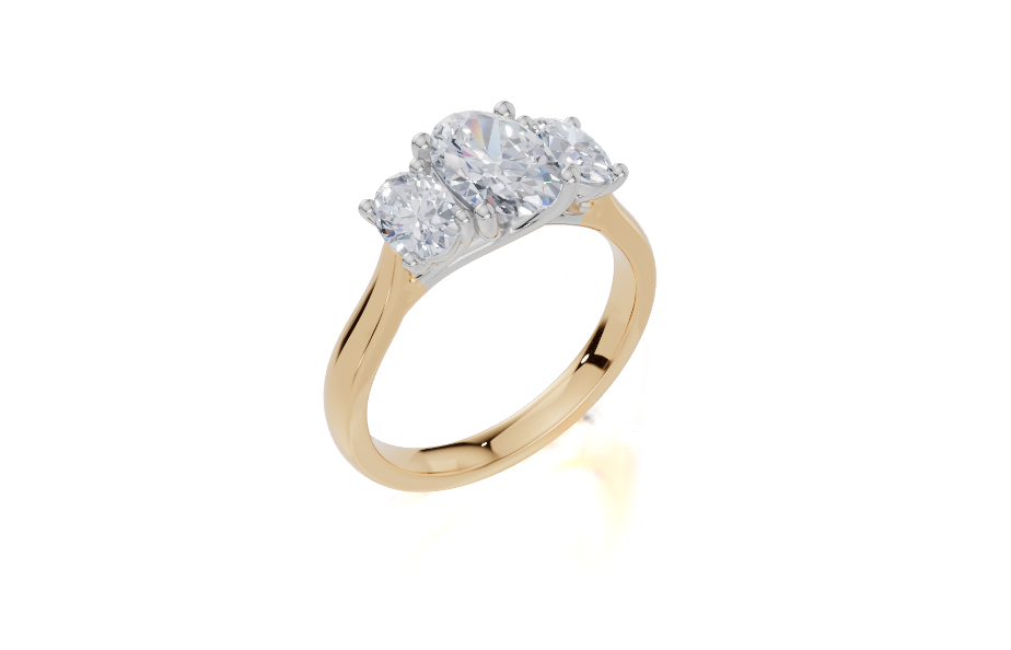 18ct Yellow Gold Oval Cut 1.66 Carat tw of Lab-Grown Diamond Ring