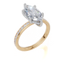 18ct Yellow Gold Marquise Cut 2.42 Carat tw of Lab-Grown Diamond Ring