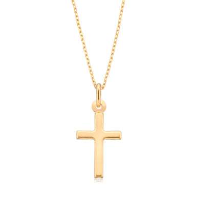 9ct Yellow Gold 18mm Cross Pendant