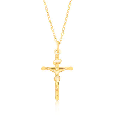 9ct Yellow Gold 26mm Crucifix Pendant