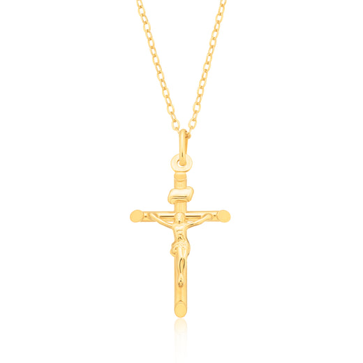 9ct Yellow Gold 26mm Crucifix Pendant