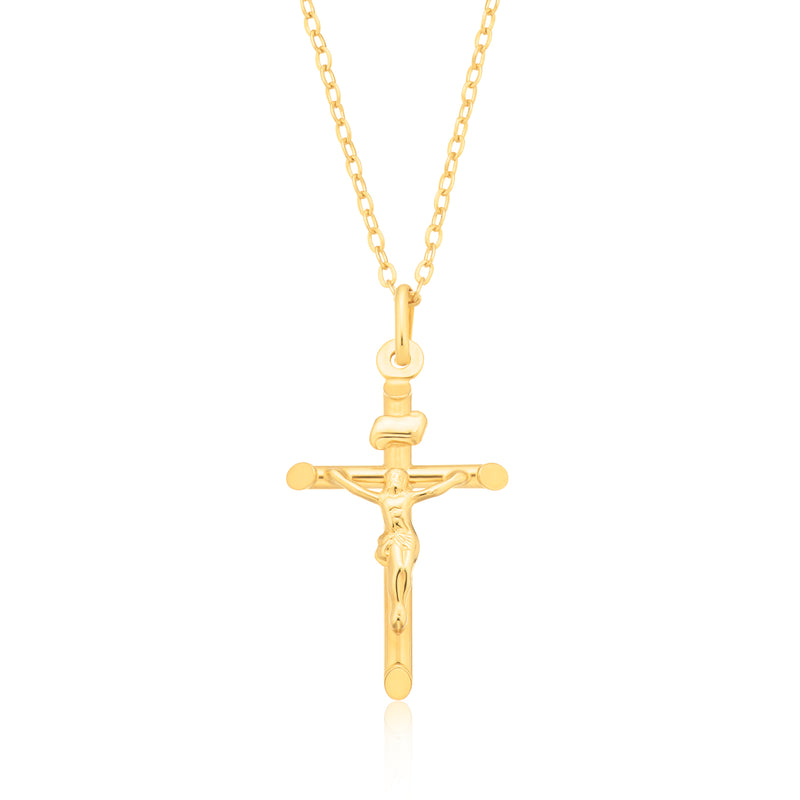 9ct Yellow Gold 26mm Crucifix Pendant