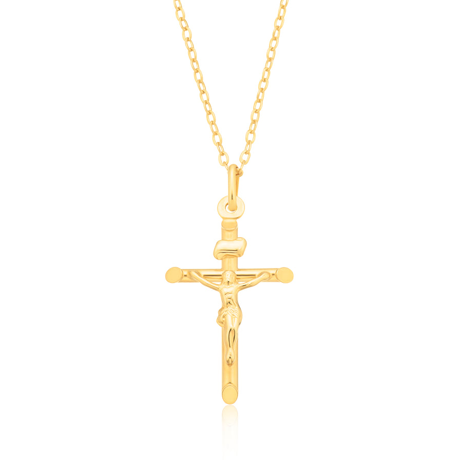 9ct Yellow Gold 26mm Crucifix Pendant