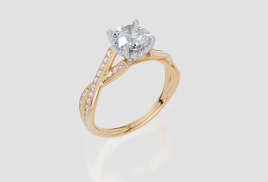 18ct Yellow Gold Round Cut 1.30 Carat tw of Lab-Grown Diamond Ring