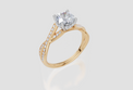 18ct Yellow Gold Round Cut 1.30 Carat tw of Lab-Grown Diamond Ring