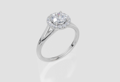 18ct White Gold Round Cut 0.93 Carat tw of  Diamond Ring
