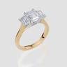 18ct Yellow Gold Emerald Cut 1.66 Carat tw of Diamond Ring