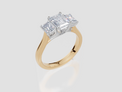 18ct Yellow Gold Emerald Cut 1.66 Carat tw of Diamond Ring