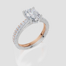 18ct White Gold Oval Cut 1.91 Carat tw of Lab-Grown Diamond Ring and 18ct Rose Gold 0.36 Carat tw of Lab-Grown  Diamond Band