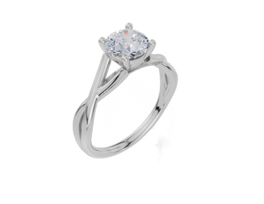 18ct White Gold Round Cut 1.00 Carat of Lab-Grown Diamond Ring