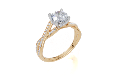 18ct Yellow Gold Round Cut 1.30 Carat tw of  Diamond Ring