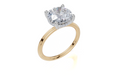 18ct Yellow Gold Round Cut 3.10 Carat tw of Lab-Grown Diamond Ring