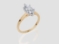 18ct Yellow Gold Marquise Cut 1.07 Carat tw of Lab-Grown Diamond Ring