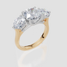 18ct Yellow Gold Round Cut 3.50 Carat tw of Lab-Grown Diamond Ring