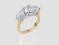 18ct Yellow Gold Round Cut 3.50 Carat tw of Lab-Grown Diamond Ring