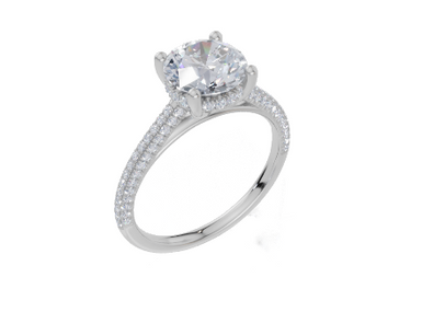 18ct White Gold Round Cut 1.90 Carat tw of  Diamond Ring