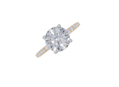 18ct Yellow Gold Round Cut 2.33 Carat tw of  Diamond Ring