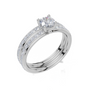 18ct White Gold Round Cut 0.82 Carat tw of  Diamond Ring and 18ct White Gold 0.35 Carat tw of   Diamond Band