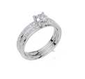 18ct White Gold Round Cut 0.82 Carat tw of  Diamond Ring and 18ct White Gold 0.35 Carat tw of   Diamond Band