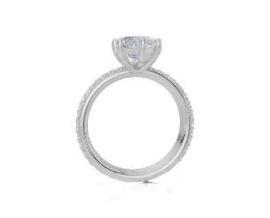 18ct White Gold Marquise Cut 3.33 Carat tw of  Diamond Ring and 18ct White Gold 0.38 Carat tw of   Diamond Band