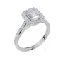 18ct White Gold Emerald Cut 1.56 Carat tw of  Diamond Ring