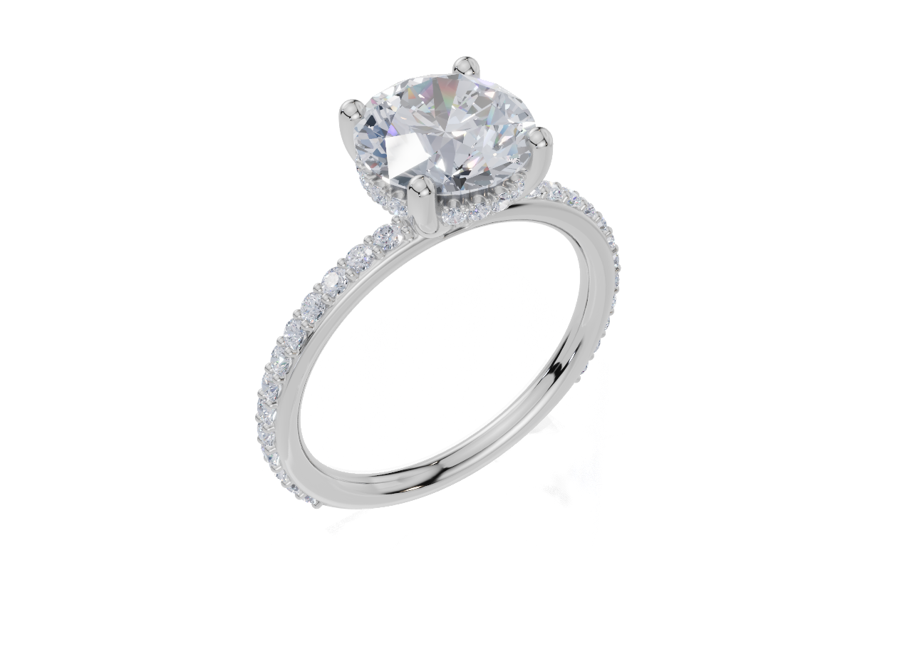 18ct White Gold Round Cut 2.41 Carat tw of Lab-Grown Diamond Ring