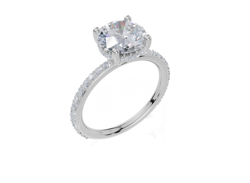 18ct White Gold Round Cut 2.41 Carat tw of Lab-Grown Diamond Ring
