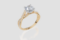 18ct Yellow Gold Round Cut 1.30 Carat tw of Lab-Grown Diamond Ring