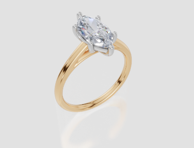 18ct Yellow Gold Marquise Cut 1.50 Carat of Lab-Grown Diamond Ring