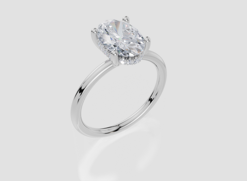 18ct White Gold Oval Cut 2.09 Carat tw of Lab-Grown Diamond Ring