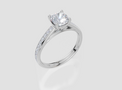 18ct White Gold Cushion Cut 1.32 Carat tw of  Diamond Ring