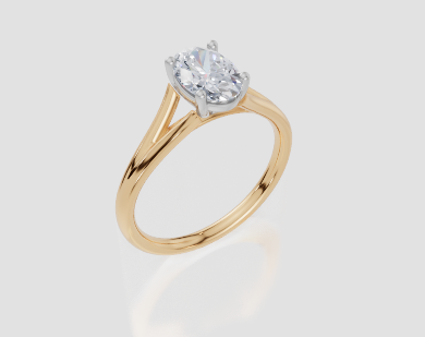 18ct Yellow Gold Oval Cut 1.00 Carat of Lab-Grown Diamond Ring
