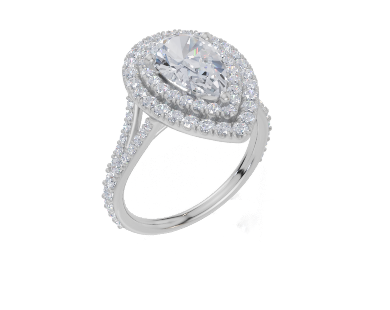 18ct White Gold Pear Cut 2.33 Carat tw of Lab-Grown Diamond Ring