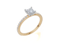 18ct Yellow Gold Princess Cut 0.82 Carat tw of Lab-Grown Diamond Ring