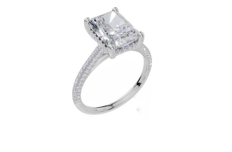 18ct White Gold Radiant Cut 3.42 Carat tw of Lab-Grown Diamond Ring