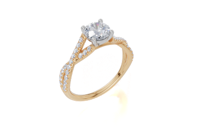 18ct Yellow Gold Round Cut 1.05 Carat tw of  Diamond Ring